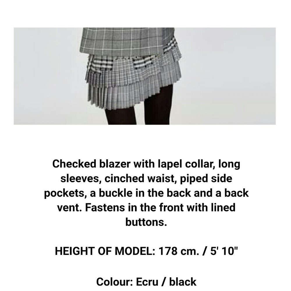 Zara Studio Wool Checked Blazer - Picture 6 of 7